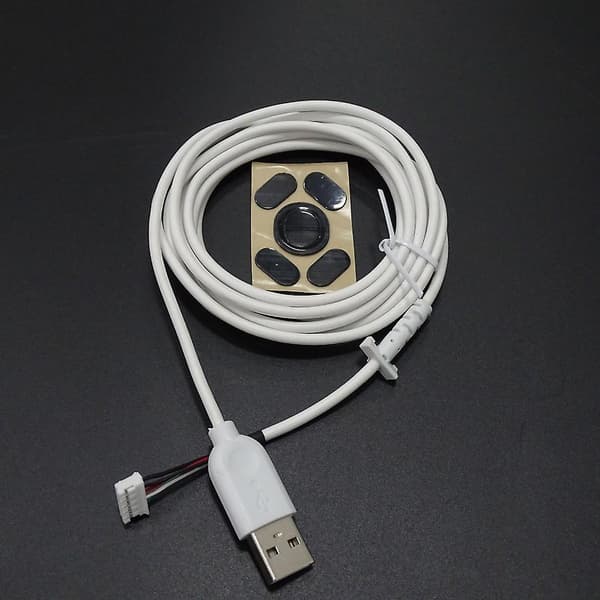 1 sett Slitesterk USB-muskabel og museføtter for Logitech G102 Gaming Mouse