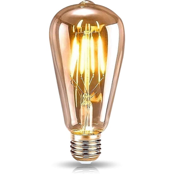 Edison LED Lyspære, E27 Vintage Edison LED Lyspære Retro 4W Lyspære ST64 Nostalgisk Antikk