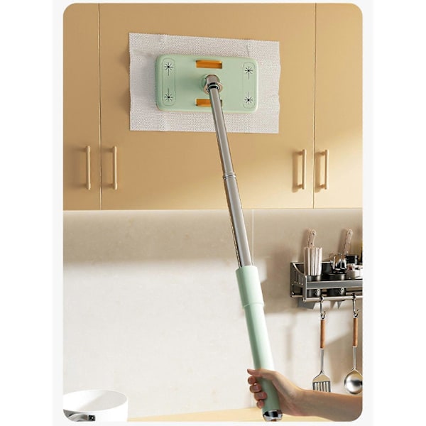 Teleskopisk Mini Mopp for Skrivebord, Vaskeklut Flatmopp, Elektrostatisk Støvpapir, Liten Mopp med Uttrekkbart Håndtak fra 23 cm til 56 cm