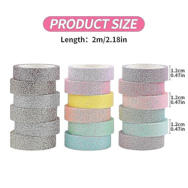 18 rullaa washi-teippisettejä, 12 mm washi-askarteluteippi koristeellinen maalarinteippi, japanilainen washi-teippi scrapbookingiin, päiväkirjaan, tee-se-itse-askarteluihin