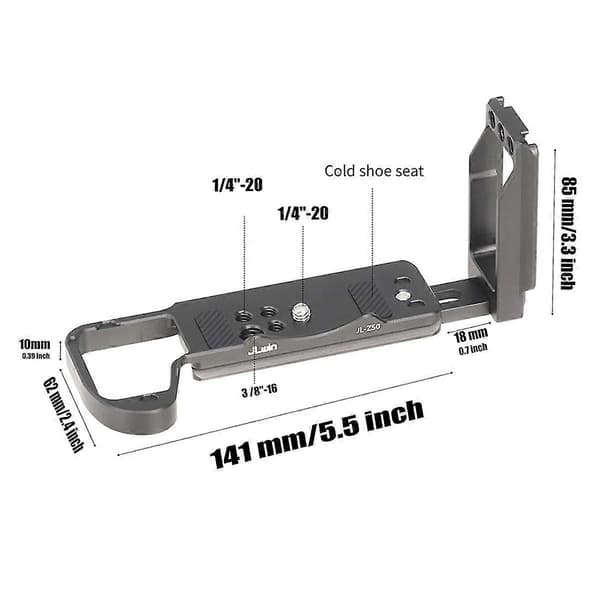 til Vertikal Quick Release Plade L Plade til Z50 Kamera Kompatibel Stabilisator Tripod Vertikal Hånd