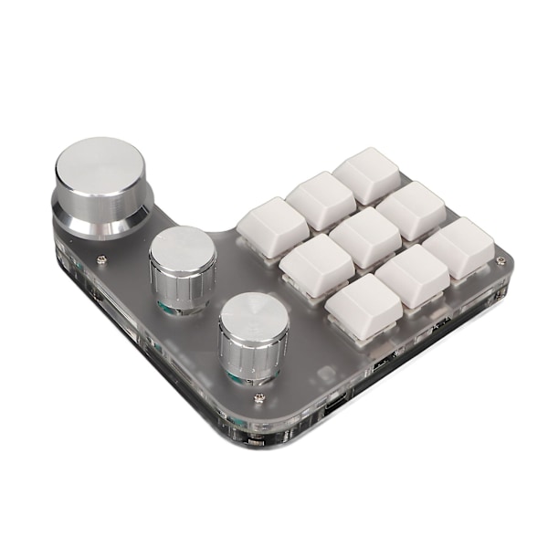 Mini Brugerdefineret Tastatur 9 Taster 3 Knapper Programmerbar RGB Baggrundsbelyst Programmering Makro Tastatur til Computer Gaming Software Hvid
