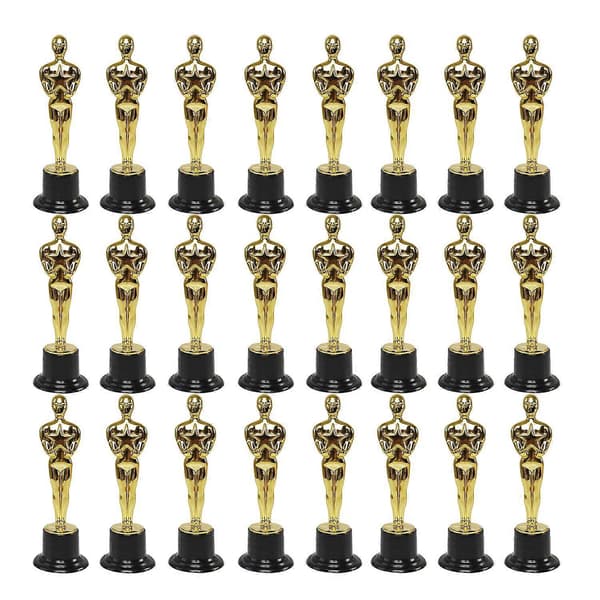 24-pack Plastutmärkelser Troféer Statyett för Partygåvor, Skolutmärkelser, Spelpriser, Partypriser