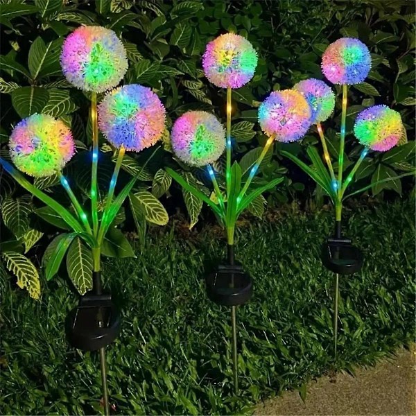 2 st Solcells LED Marklampa Utomhusbelysning Solblomlampa Används för Innergård Trädgård Villa Camping