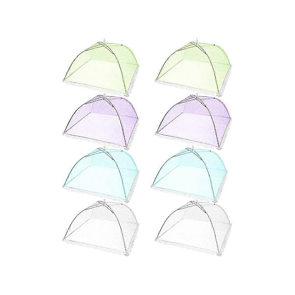 Pop-up Mesh Skärmtält Paraply, 8-pack Färgade Matöverdrag Nät För Utomhusbruk, Fester Picknickar, Återanvändbara