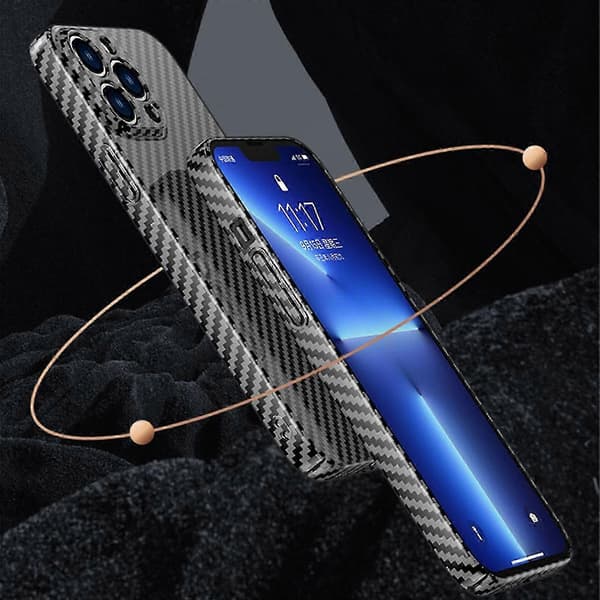 Kolfiberskyddsfodral för iPhone 15, stöder trådlös laddning skyddsfodral med magnet för iPhone 15, stötsäkert skydd av militär kvalitet