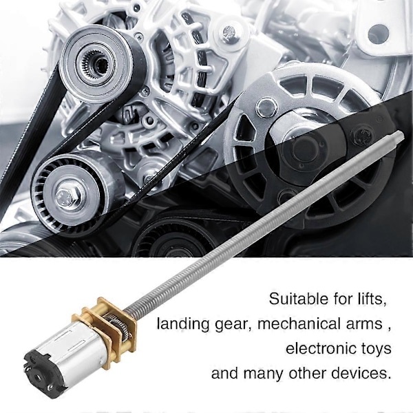 DC 6/12V N20 Gearboksreduktionsmotor med lang udgangsaksel M4 x 100 mm (6V 30 RPM)