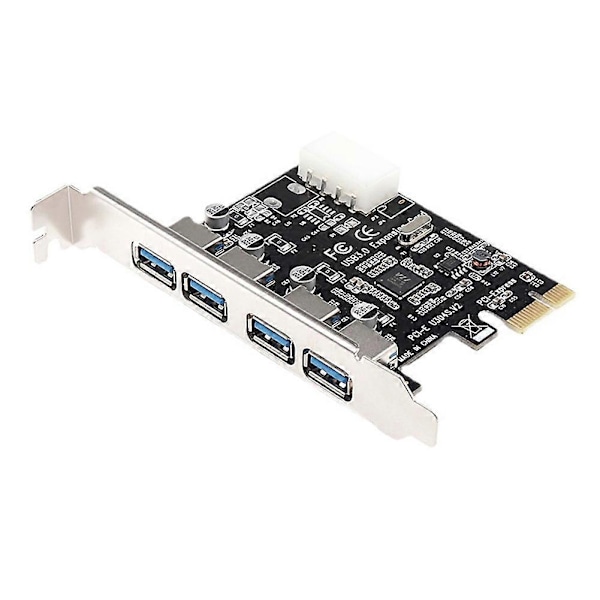 4 Port USB 3.0 PCI-E Udvidelseskort PCI Express PCIe USB 3.0 Hub Adapter 4-Port USB3.0 Controller