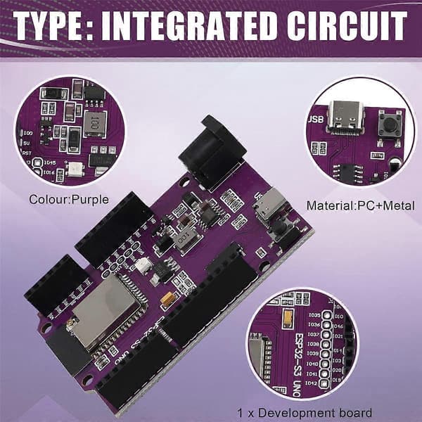 ESP32-S3 WiFi+Bluetooth 16MB Flash R3 Kortmodul N16R8 for DevKitC-1 Utviklingskort Trådløs Modul