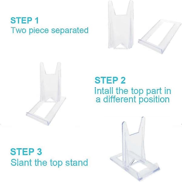 12 stk. Klar Plast Display Stativ, Klar Display Stativ Justerbar Klar Akryl Plast Display Stativer Staffeli Multifunktionel Display Holder