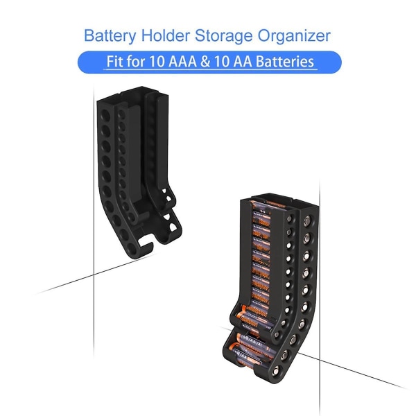 Aa/aaa Batterioppbevaringsbrakett Kombinasjon Batterioppbevaringsboks Batteri Veggoppbevaringsbrakett Hvit