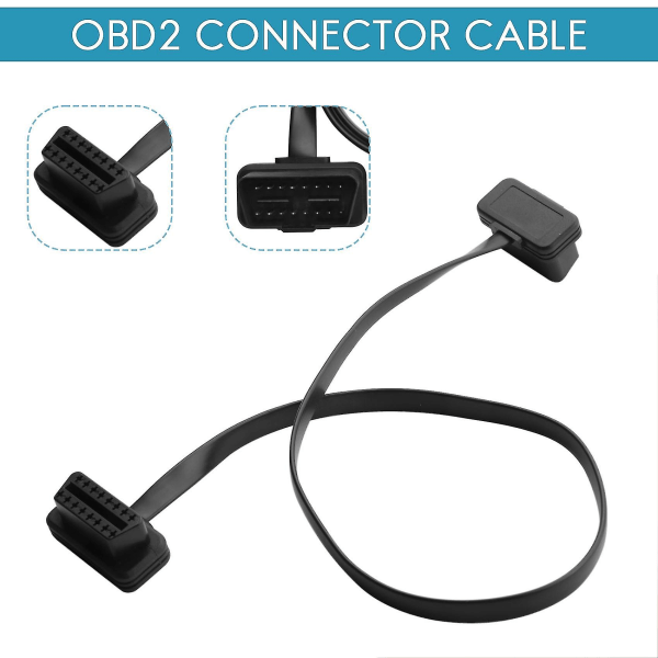 Auton kyynärpää OBD2 16-nastainen uros-naaraskytkin litteä diagnostiikkapidennysjohto