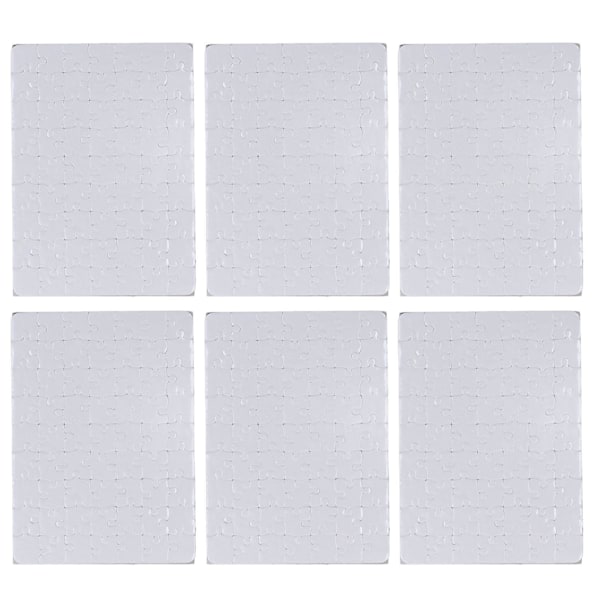 6 Sæt Blanke Puslespil 63 stk. 13x18cm Hvide Samle DIY Sublimations Blank Puslespil til Livsfoto