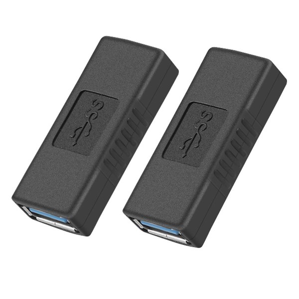 2PCS USB 3.0 Typ A hona till hona adapterkoppling Könsväxlarkontakt