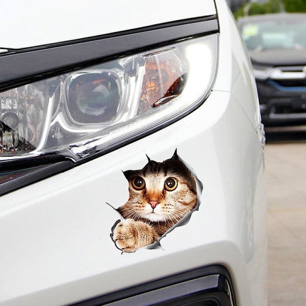 (4 stk) 3d Cat Car Stickers Decal / Sticker For Vindu, Lastebil, Bil, Laptop eller Ipad