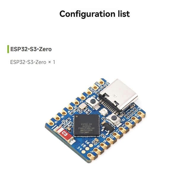 ESP32-S3 Zero Mini Utviklingssett, 240MHz Mikrokontroller, BT 5.0 Mini Utviklingskort, Ideell fo