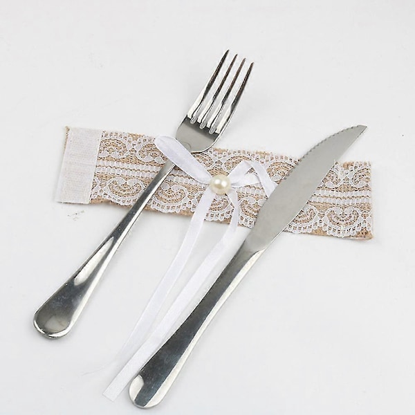 20 stk. Blonderingsserviettringer, Naturlig Jute Bordstol Burlap Serviettring, Bryllup Bankett, Fest Dekor