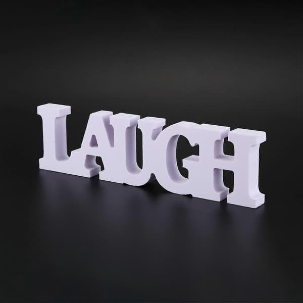 3 st LIVE LOVE LAUGH Träbokstäver för Bröllopsdekoration (Vit)
