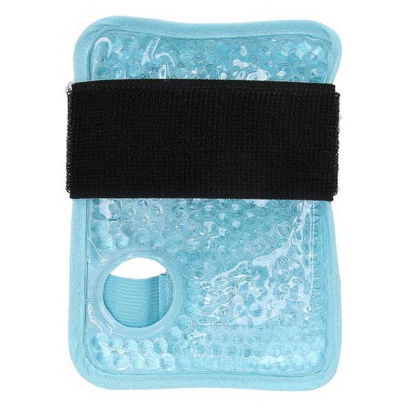 Genanvendelig håndleds ispose wrap med varm og kold terapi gel til smertelindring ved skader og gigt - Blå