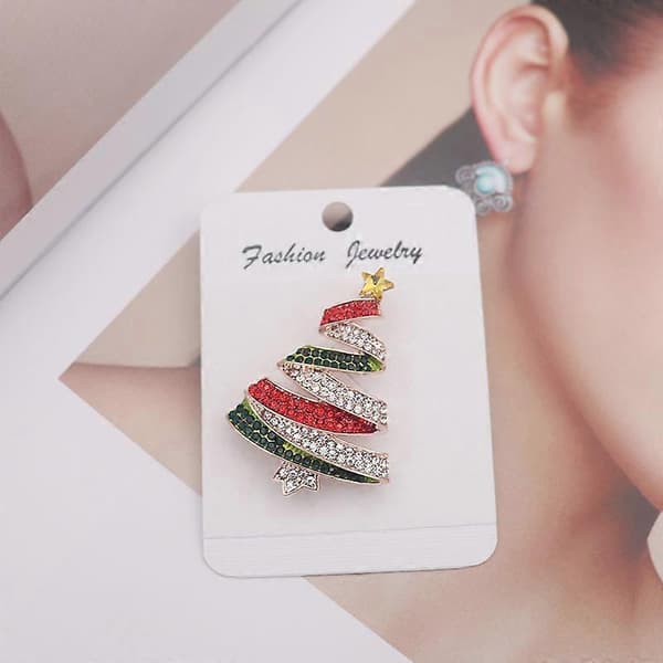 1 stk. Dame Krystal Rhinestone Stjerne Julebroche