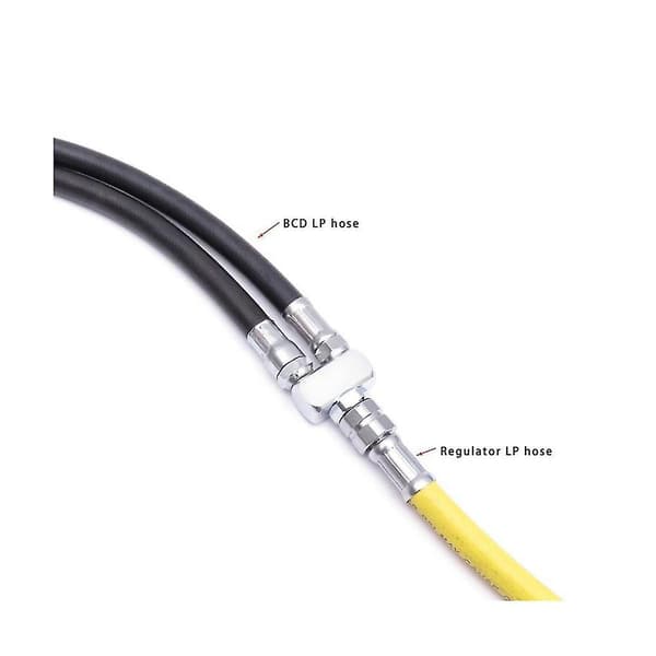 Dykkerregulator forbundet til BCD 3-vejs T-stykke 1x9/16-18 2A Unf til 2x3/8-24 Unf