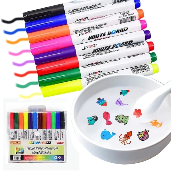 Magical Water Paining Pen, Doodle Water Floating Pen, Whiteboard Marker Pen, En akvarelpen, der kan flyde i vand