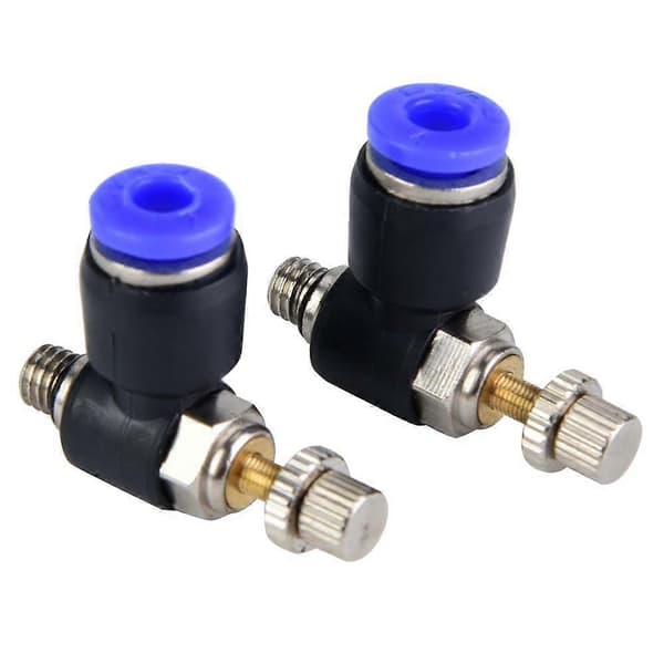2 stk. Rør Luftstrømshastighedsregulator Rør Pneumatisk Tilbehør Regulatorventil (SL4-M5)