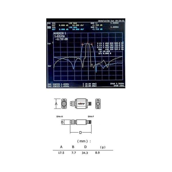 2400mhz Båndpasfilter Båndbredde 150mhz Sma Interface Reducer Støj Båndpasfilter Til 2.4ghz Zigbee Anti-interferens