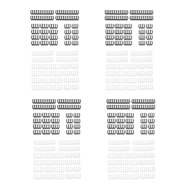 96 st/paket PC-kabelkammar Moderkort 24-polig 8-polig 6-polig Kabelkammar för datorer, Sleevade upp till 3,4 mm