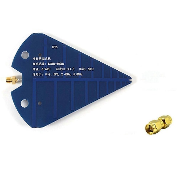 HT5 Log-periodisk antenn 1.3-10GHz Hög förstärkning 6-9dBi 50Ohm Bredbands testantenn för VHF UHF SHF Bei
