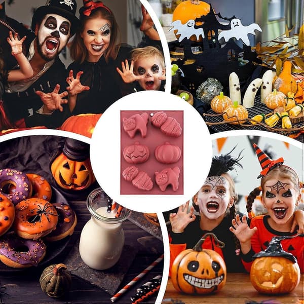 Halloween Resin Former - Såpeform Silikon, Godteri Kakeformer, 3D Sjokolade Lys M