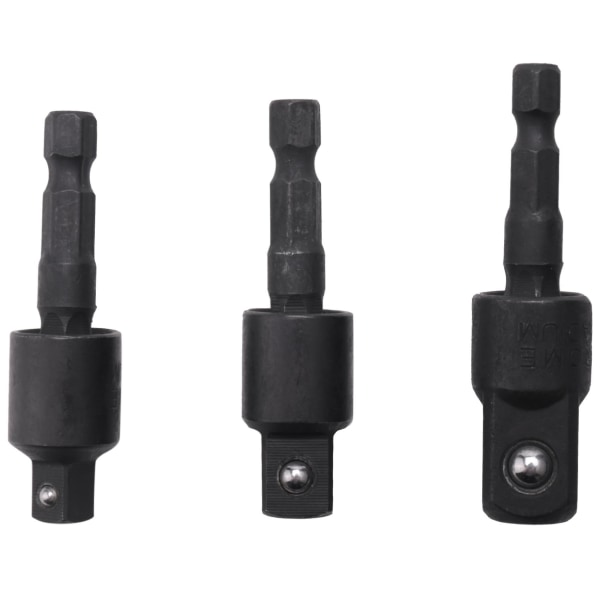 3st Wobble Socket Adapters Universal Led Svänghylsa Set, 1/4 tum Hex Till 1/4 3/8 1/2 Square So