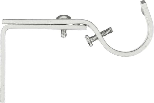 Justerbara Väggfästen för Gardinstänger, Set om 2, Silver Nickel