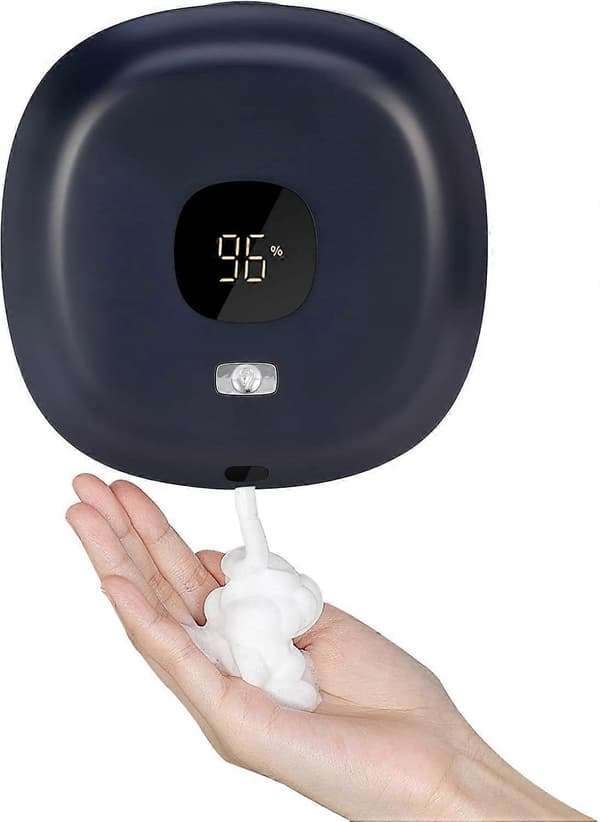 USB Veggmontert Automatisk Skumsåpedispenser 300ml med LED-display 3 Justerbare Moduser blå