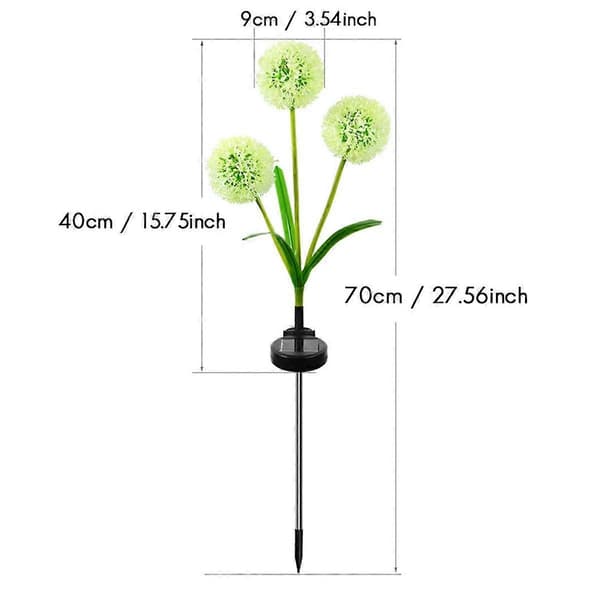 2 stk Solcelle LED Jordlampe Utendørs Belysning Solblomst Lampe for Hage Uteplass