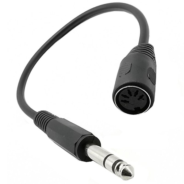 MIDI-kabel, 5-pin DIN hunn til 6,35 mm (1/4 tommer) hann stereo lydforlengelseskabel