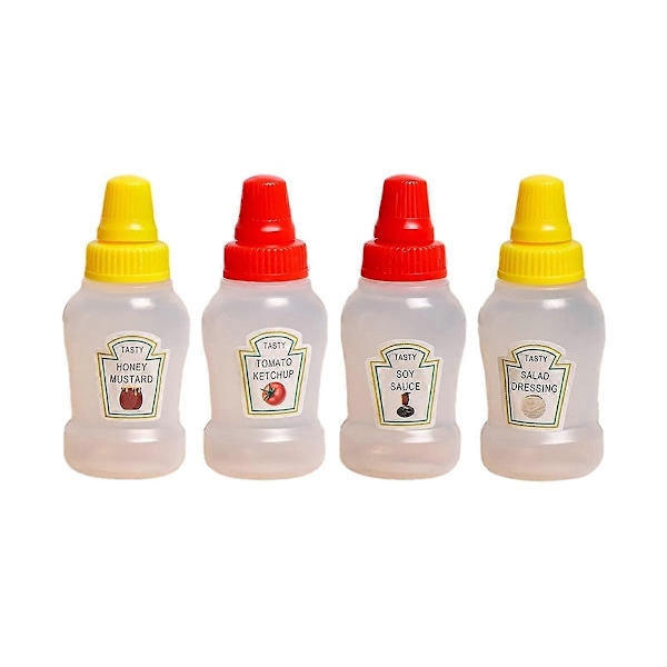 Mini Ketchupflaskor för Bento Box Tillbehör, Mini Kryddflaskor