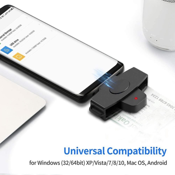Id Sim Smart Card Reader USB Typ C Minnesbank Emv Elektronisk Cloner Connector Adapter För Android