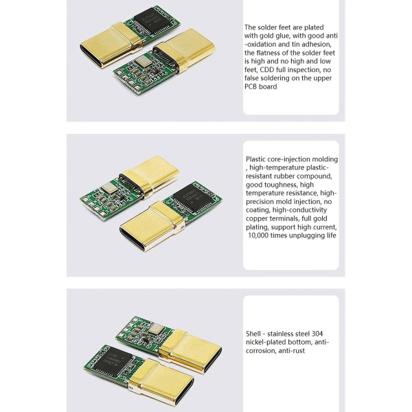 USB-C Han-stik, Dekoderchip Alc5686, Forgyldt 1u, 32bit 384khz Lyd-stik, Hurtig Opladning Forbindelse