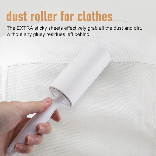 Lint Roller med 360 Ark og 5 Klæbrige Ruller til Tøj