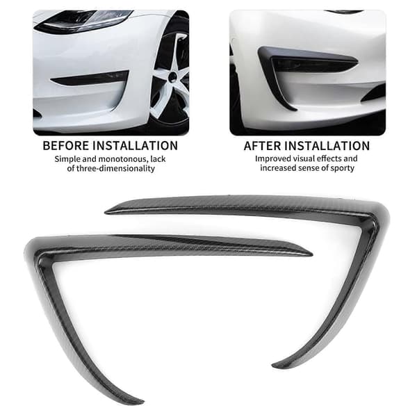 Framlampans ögonbryn, ögonlock, trim, biltillbehör, passar Tesla Model 3, kolfiber-stil