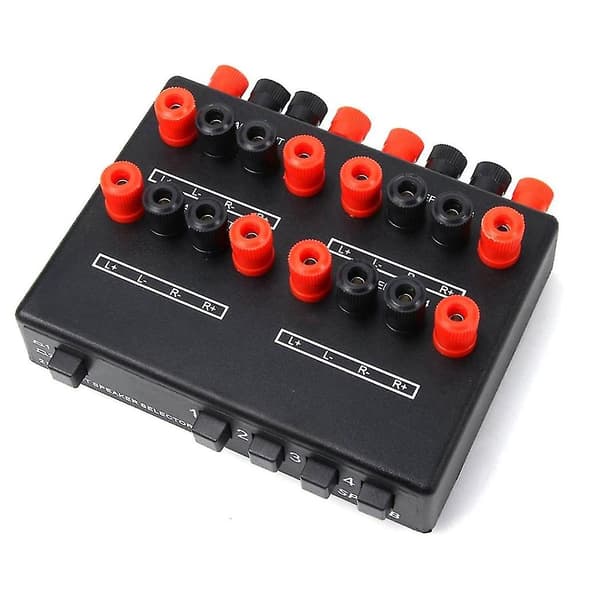 Mini 2-ind-4-ud Stereo Audio Vælger Forstærker Switch Box Højttaler Splitter Sp-24b Højttaler Vælger Box