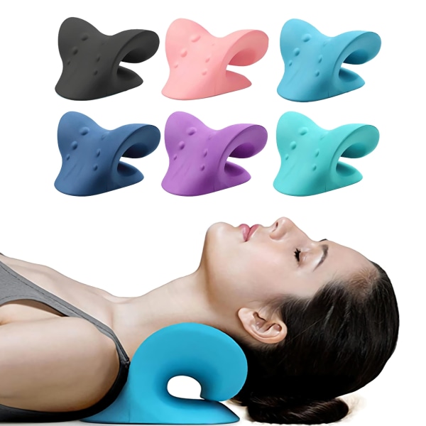 Neck Shoulder Stretcher Relaxer Massage Pillow Cervical Chiropractic Traction Device For Pain Relief Cervical Spine Alignment