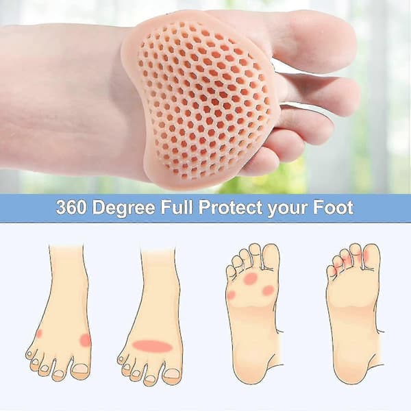 12 Stykker Silikon Kompatible Withefoot Pads Med Perkompatible Mederte Pustende Smertelindrende Fotputer