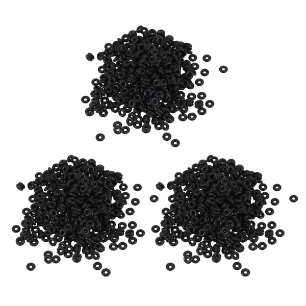1500 svarta gummipropparringar/ silikonpärlor Passar europeiska Clip-pärlor