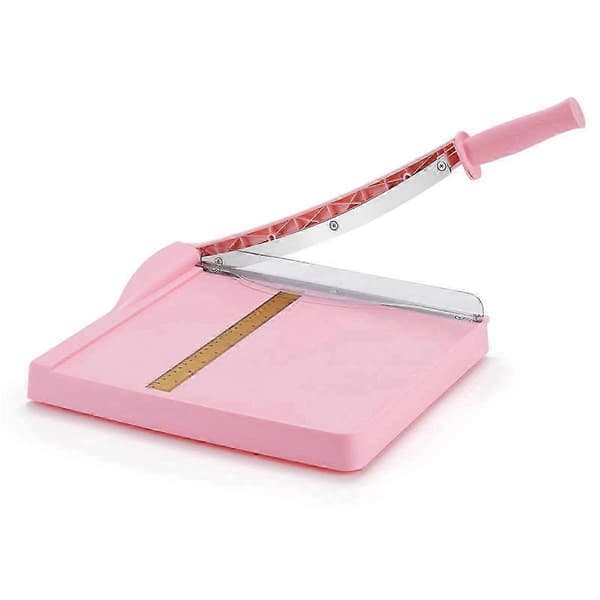 Papirkutter, papirkutter med beskyttelse, 12-tommers skjærelengde kutter for kartong, papp, vinyl (rosa)