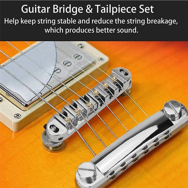 1 Sett med 6 Strenger Gitar Tune-o-matic Bro og Haleplate med Innlegg for SG LP Elektrisk Gitar,go