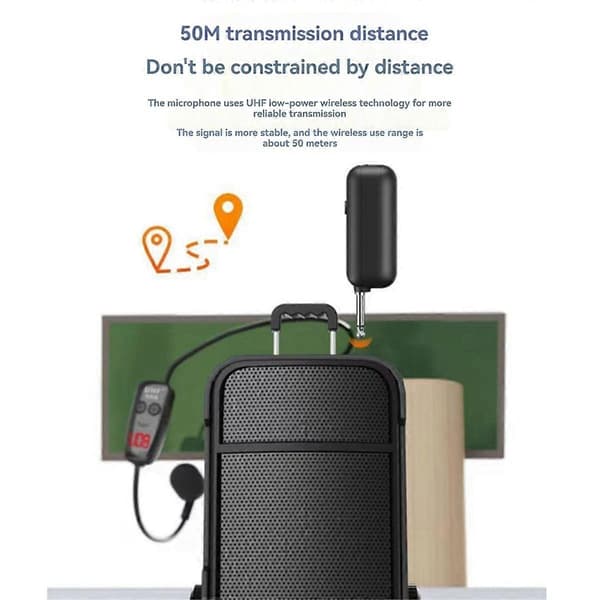 Oppladbart UHF Mikrofon Headset Trådløs Mikrofon for Stemmeforsterkning i Konferanse Te