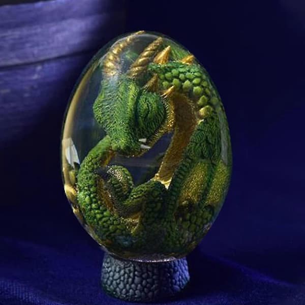 Drageegg Krystall Gjennomsiktig Resin Skulptur