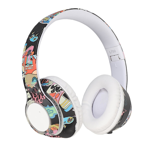 Graffiti Bluetooth -kuulokkeet HiFi Stereo Sisäänrakennettu mikrofoni Tukee muistikorttia Linjatulo Langattomat kuulokkeet RGB-valolla PC:lle